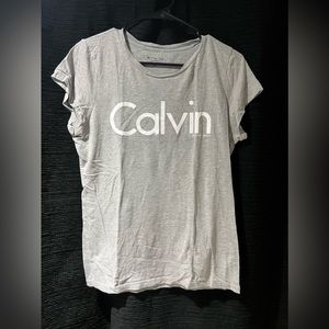 Grey Calvin Klein t-shirt.